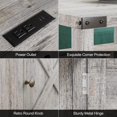 thumbnail image 2 of Table de Chevet Style Ferme avec Station de Recharge, Table d'Appoint Rustique pour Chambre avec Rangement, Table d'Appoint pour Salon avec Ports USB et Prises, 18 Po, Fini Blanc et Gris, 2 of 8
