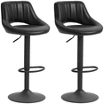 thumbnail image 1 of HOMCOM Bar Stools Set of 2 Swivel Adjustable Counter Height Barstools, 1 of 10