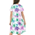 thumbnail image 4 of Robe Fille Été Patineuse Robe T-Shirt Teinture sur Nœuds Décontractée à Manches Courtes Robe Fluide pour Enfants 4-14 Ans, 4 of 6