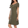 thumbnail image 1 of QIPOPIQ Robes pour Femmes Robe Tunique à Étages Cardigan à Manches Courtes Bouton Jupe de Nuit Robe d'Été Vêtements de Maison Offres 2023, 1 of 6