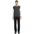 thumbnail image 4 of TOPTIE Men's 100% Cotton Knit Sweater Vest, Crew Neck Solid Color, 4 of 9
