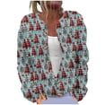 thumbnail image 2 of Jsaierl Ugly Christmas Sweater for Women Cute Xmas Open Front Button Down Sweater Cardigans Fall Winter Knitted Outwear Coat, 2 of 5