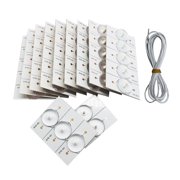 Graflsoa KKmoon Universal LED Backlight Beads for 32-65 Inch TV Repair, 6V 50PCS with 2M Wire, White FR4 Material, 3V Lamp Voltage, Optional Quantities