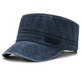 thumbnail image 1 of Classic Vintage Flat Top Mens Washed Caps And Hat Adjustable Fitted Cap Hats For Men, 1 of 7