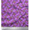 thumbnail image 1 of Soimoi Poly Georgette Fabric Leaves,Red Berries & Parrot Bird Print Fabric by Yard 42 Inch Wide, 1 of 1