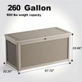 thumbnail image 2 of EasyUp Coffre de Terrasse en Résine de 260 Gallons, Coffre de Rangement Extérieur Verrouillable pour Meubles, Outils de Jardin et Rangement d'Outils, Boîtes de Rangement Extérieures Étanches (Motif Gris), 2 of 7