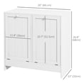 thumbnail image 3 of kleankin Armoire de Rangement pour Lessive à Bascule avec Paniers à Linge à 2 Compartiments, Blanc, 3 of 10