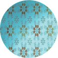 thumbnail image 1 of Ahgly Company Machine Washable Indoor Round Transitional Seafoam Green Area Rugs, 5' Round, 1 of 7