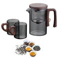 thumbnail image 1 of Huayishang Glass&Bottle Water Separation Glass Teapot With Wooden Handle Teapot Glass Teapot With Infuser Magical Teapot Glass Glass Teapot With Strainer Filter Teapot With Infusers, 1 of 9