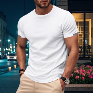Styesk T Shirts for Man Men's Solid Color Short Sleeved Outdoor Running Sports Breathable Short Sleeve