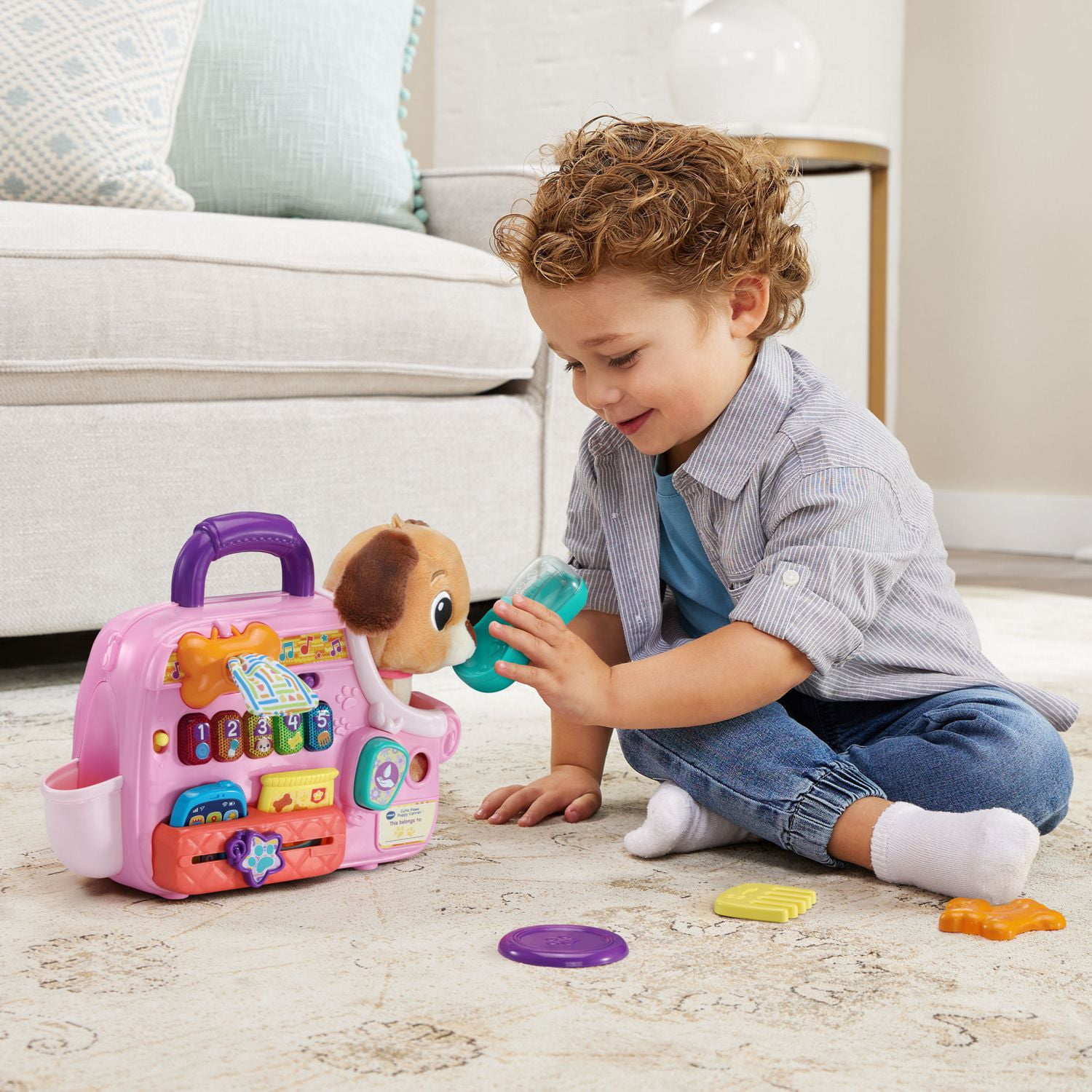 VTech Mon p'tit chien et son sac magique avec chiot en peluche- Version française