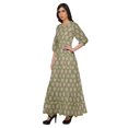 thumbnail image 2 of Moomaya Robe Longue à Col Rond à Manches 3/4 pour Femmes Grande Taille Vêtements d'Été, 2 of 3