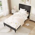 thumbnail image 4 of Costway Twin Size Bed Frame with High Headboard & Wooden Slats No Box Spring Needed, 4 of 10