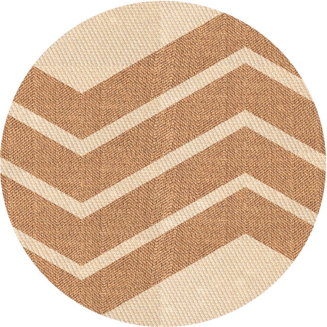 Ahgly Tapis Rond Lavable en Machine Intérieur Transitionnel Kaki Or, 5 Pieds Rond