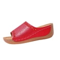 thumbnail image 1 of Womens Low Wedge Sandals Comfortable Dressy Arch Support Slides Orthopedic Sandals Slip On Summer Shoes, 1 of 9