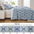 thumbnail image 3 of Hitime Luxury Printed Quilt Set Queen Size, Lightweight Comforter Set, Oversized Bedspread Coverlet Quilted Bedding Set, with 2 Matching Pillowcases, for All Season, 3 of 8
