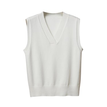 IROINID Women's Sweater Vest V-Neck Pullover Sweater Solid Color Loose Short Length Sleeveless Autumn and Winter Warm Knitted Vest Overlapping Cuff Sweater Vest