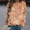 thumbnail image 1 of DPTALR Women's Print Round-Neck Pullover Tops Long Sleeve Comfortable Blouse Sweatshirt, 1 of 5