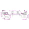 thumbnail image 4 of vidaXL 4 Piece Sofa Set with Pillows Dark Grey Fabric, 4 of 5