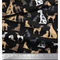 thumbnail image 3 of Soimoi Black Poly Georgette Fabric Mix Dog Fabric Prints By Yard 52 Inch Wide, 3 of 3