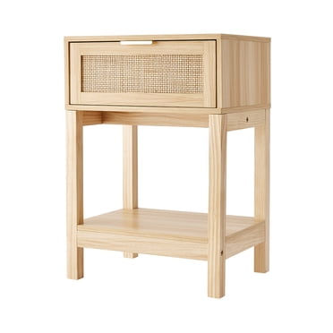 Table de chevet en rotin Anko Fraser, Naturel
