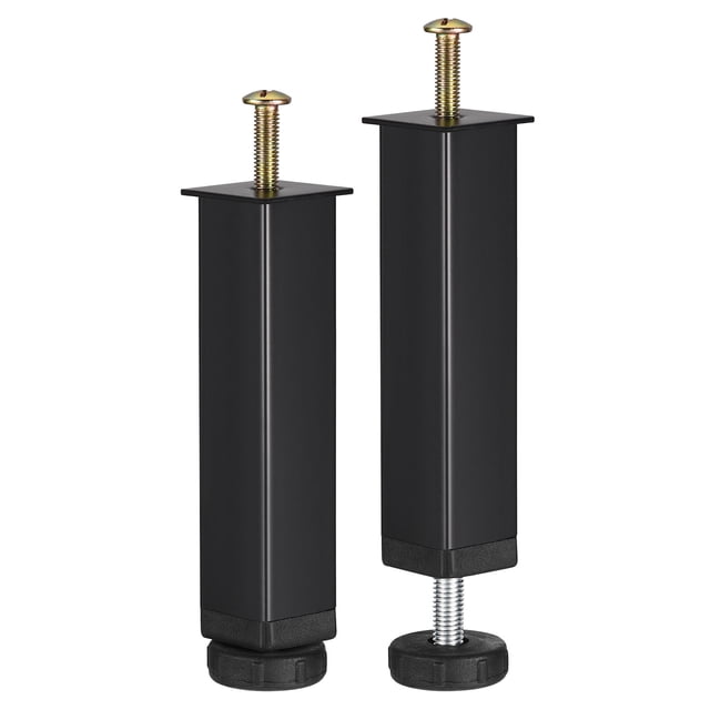 Unique Bargains 2 Pack Adjustable Height Bed Frame Support Legs(150mm-185mm/5.9'-7.3'), Black