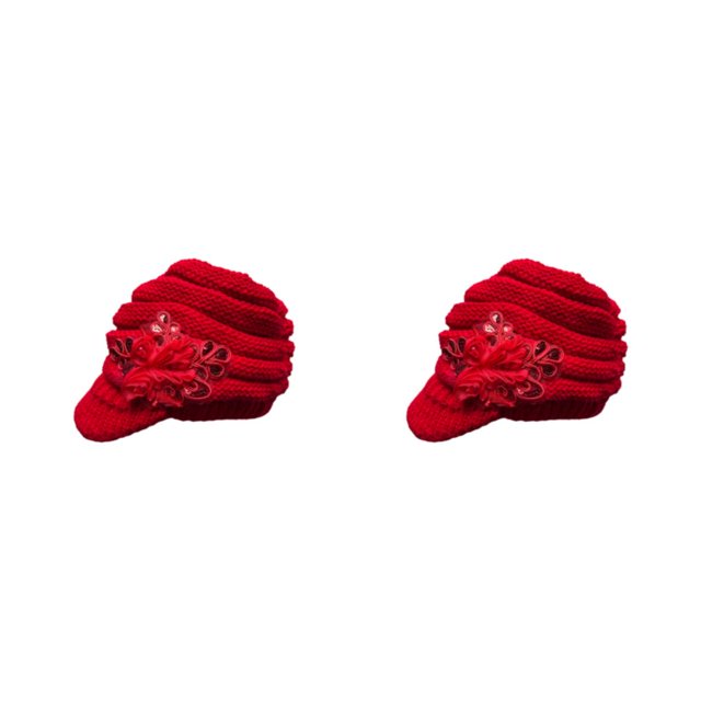Wweixi Warm Up In Style With Fashionable Wool Cap For Cold Weather Knitted Hats Knitted Caps Funny Hat Wool Hat Ear Protectors red 2Set