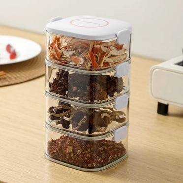 Wzzjkit Spice Jars, Spice Organizer Kitchen Home Pepper Storage Box Sealed Jar Condiments Seasoning Seasoning Jar, Spice Organizer for Cabinet