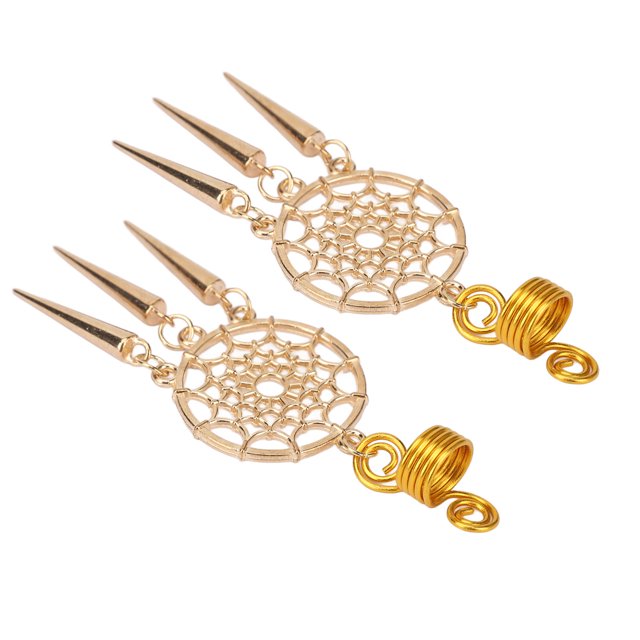 Beard Dreadlock Accessories, Alloy Golden Spider Web Beard Dreadlock Accessories for Role Playing