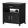 thumbnail image 2 of South Shore Axess Microwave Cart on Wheels, in Pure Black, 2 of 16
