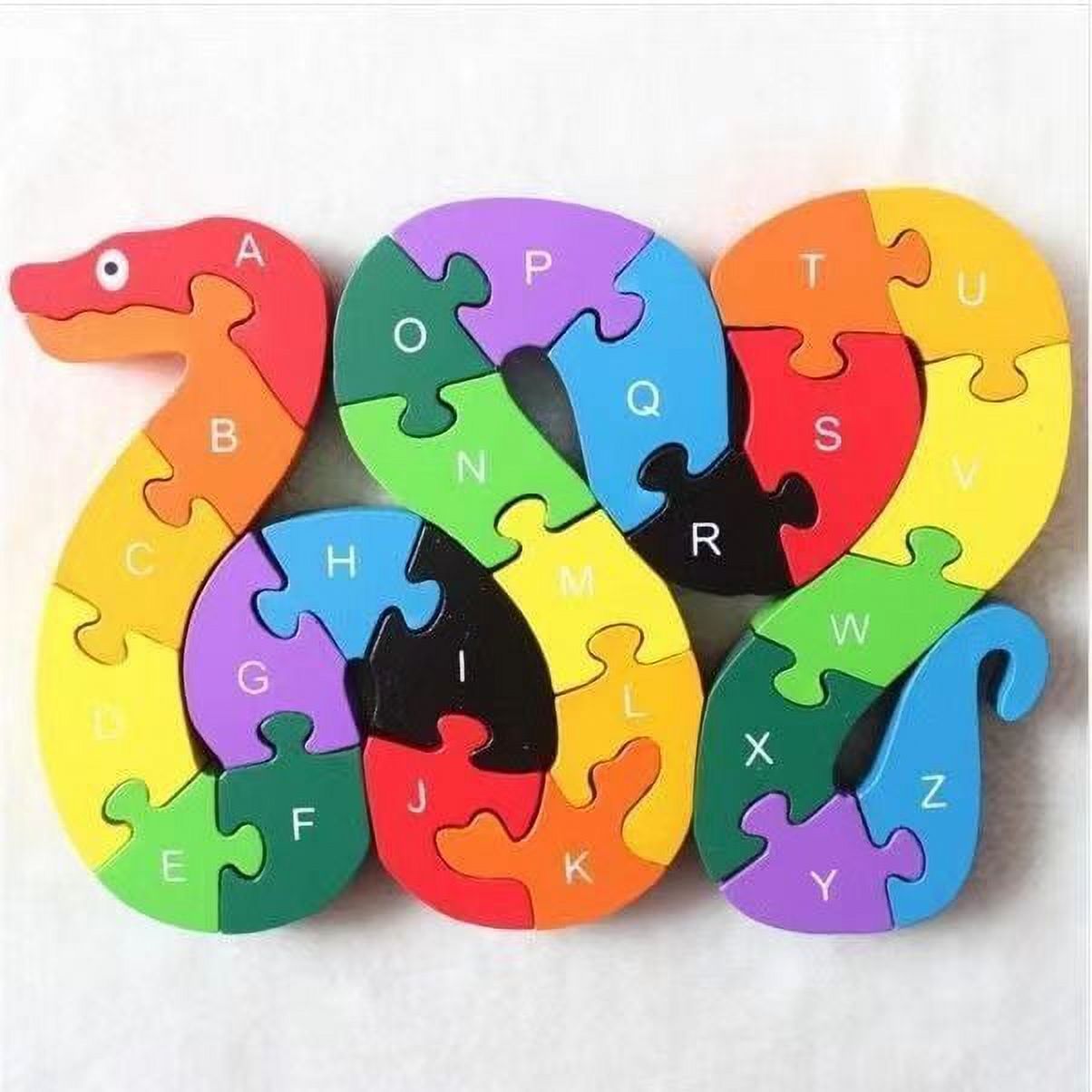 26 pcs alphabet wooden puzzle jigsaw children number block preschool