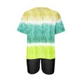 thumbnail image 3 of Penkiiy T-Shirts Dégradés Surdimensionnés pour Femmes Été Coupe Ample Col Rond Manches Courtes Hauts Blouse Décontractée Y2K T-Shirts Graphiques Basiques S Jaune, 3 of 4