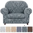 thumbnail image 1 of Subtrex Housse Extensible 2 Pcs Lavable pour Fauteuil/coussin d'Amour/sofa/TG-Sofa, Motif Damassé Jacquard, 1 of 6