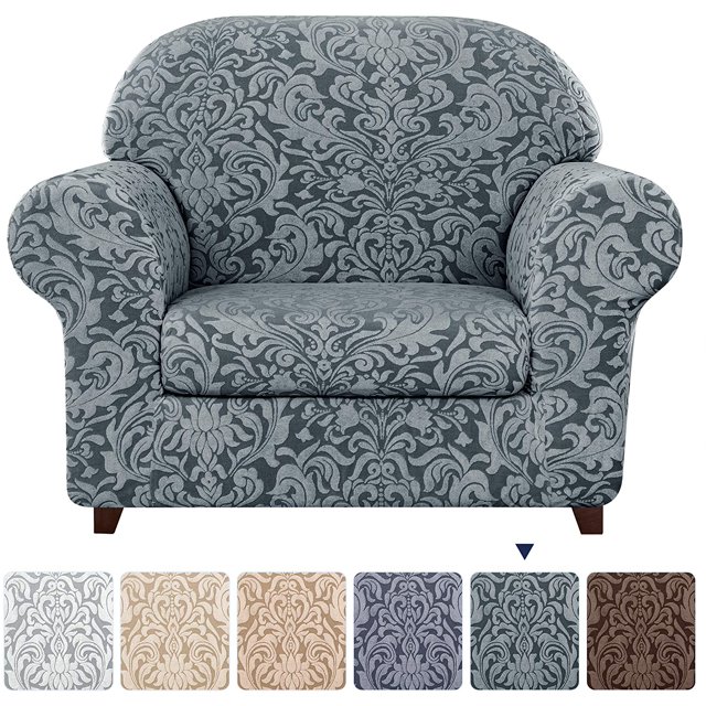 Subtrex Housse Extensible 2 Pcs Lavable pour Fauteuil/coussin d'Amour/sofa/TG-Sofa, Motif Damassé Jacquard
