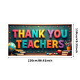 thumbnail image 1 of Colorful Thank You Teachers Backdrop Banner, Teacher Appreciation Day Decor, Education Theme Background, for Classroom Celebrations Teacher Parties Photo Props, 1 of 4