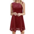 thumbnail image 1 of Robe Élégante en Dentelle Florale pour Femme Sans Manches à Col Rond Robe de Cocktail Formelle Robe de Soirée Robe de Bal Robe d'Invitée de Mariage, 1 of 7