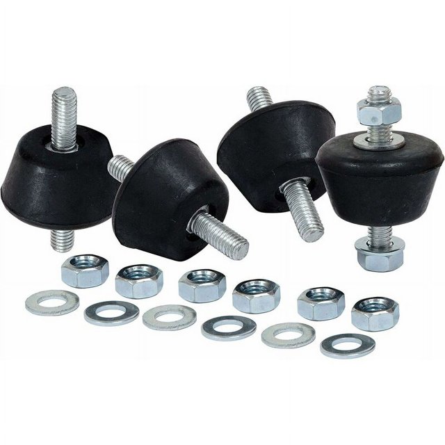 Bloc Silencieux Conical pour Climatiseur Ensemble de 4 Anti-vibration Bloc Silencieux pour Pied pour Climatiseur Réversible Montage Mural avec Écrous et Rondelles