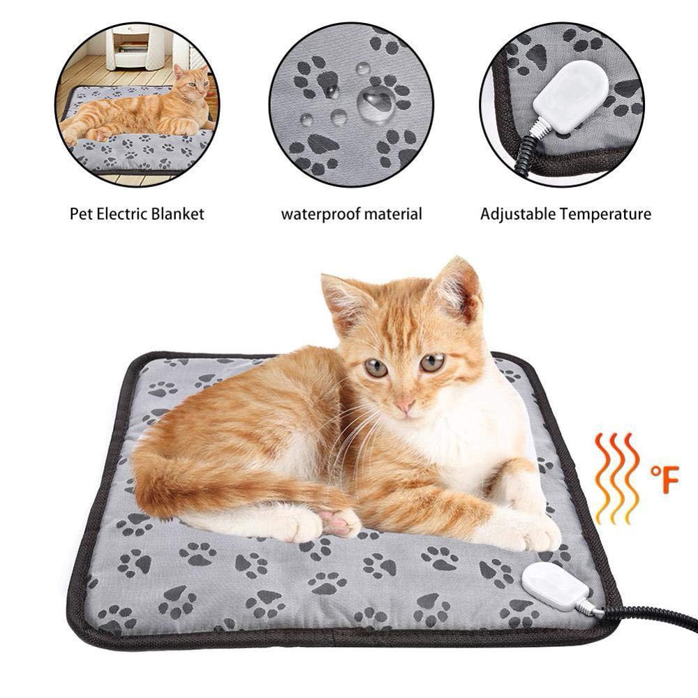 MesaSe Coussin Chauffant pour Animaux de Compagnie Chiens Chats Lit Chauffant Intérieur Coussin Chauffant Électrique Imperméable Cordon Résistant Facile à Nettoyer(L)
