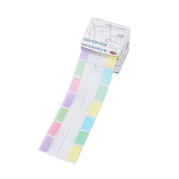 White Student office Categorization Label Sticky Notes Pull Out Index Tabs Pearl Finish Reminder Markers for Notebook Planner 3.94X2.36 Inch