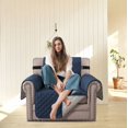 thumbnail image 4 of XYAIYT Reversible Sofa Chair Slipcover Waterproof Furniture Protector for Pet Kids Long Lasting Polyester Microfiber with Unique Texture Easy Care for Living Room Chair, 4 of 7