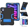 thumbnail image 4 of Mignova pour iPad Mini 6 6e Génération Étui 8,3 Pouces, Robuste Résistant Antichoc Adapté aux Enfants Étui Hybride avec Support Intégré Étui de Protection pour iPad Mini 6 (6e Génération) Sortie 2021 (Noir/bleu), 4 of 6