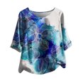 thumbnail image 2 of SMihono Hauts pour Femmes Été Chic Décontracté Mode Femme Décontracté Col Rond Blouse Imprimée T-Shirt Manches 1/2 T-Shirt d'Été Hauts Grande Taille T-Shirt, 2 of 4