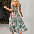 thumbnail image 4 of ANGGREK One Piece Off Shoulder Dress, Off Shoulder Slit Long Dress Floral Printed For Daily Life, 4 of 5