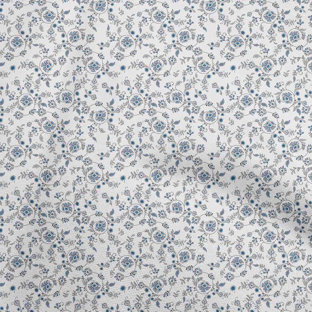 oneOone Rayon White Fabric Asian Block Print Sewing Material Print Fabric By The Yard 56 Inch Wide