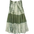 thumbnail image 1 of Women Retro Style Skirt Elastic Waist Tie-dyed Print Ruffled Long Skirt, 1 of 2