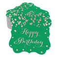 thumbnail image 1 of Inkdotpot Pack Of 100 Happy Birthday Paper Tags DIY Craft Bracket Shape Real Rose Gold Foil Hang Tags, 1 of 6
