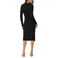 thumbnail image 3 of INSPIRE CHIC Women's Square Neck Long Sleeve Slim Fit Ribbed Knit Bodycon Midi Sweater Dress, 3 of 6