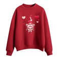 thumbnail image 1 of CEHVOM Femmes Mode Décontractée Imprimé Col Rond Ample Manches Longues Hauts Courts Blouse Chandails Sans Capuche Liquidation, 1 of 4