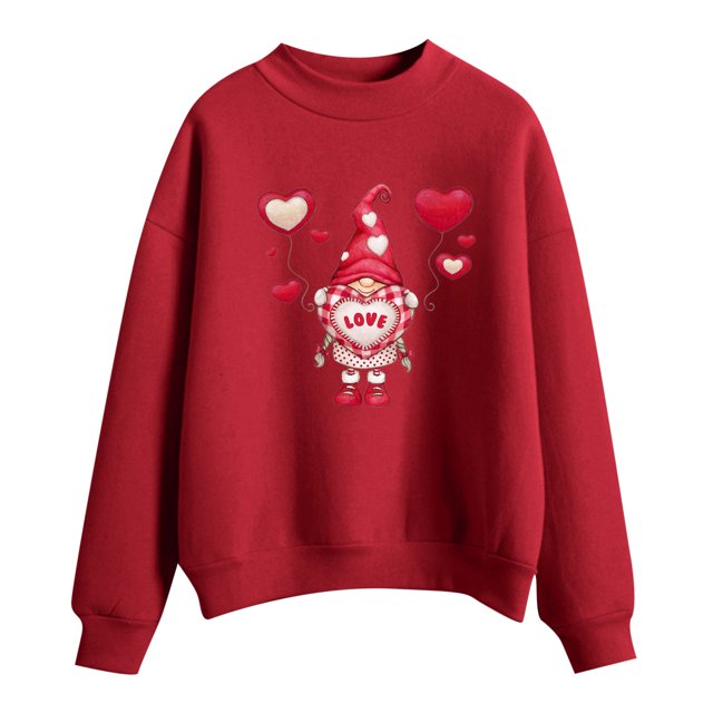 CEHVOM Femmes Mode Décontractée Imprimé Col Rond Ample Manches Longues Hauts Courts Blouse Chandails Sans Capuche Liquidation