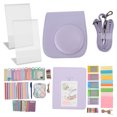 thumbnail image 2 of Protective Portable Case Compatible with Mini 12 Camera, PU Leather Bag with Adjustable Strap, Accessories Pocket, Lilac Purple, 2 of 8